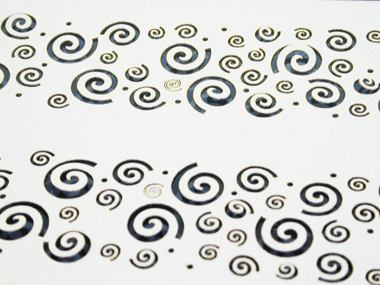 Custom stencil cut from Mylar