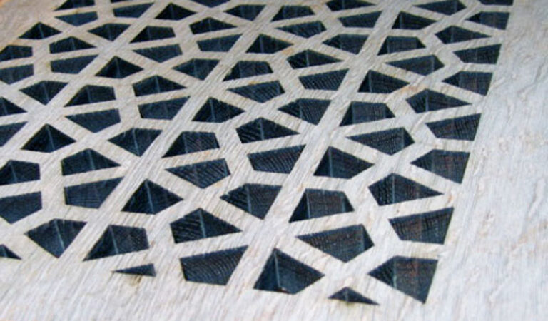 Laser cut 3/4 inch thick white oak