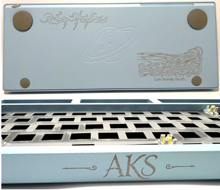 laser engraving custom keyboard Leobog HI-75 with anodized coating, permanent and not peeling