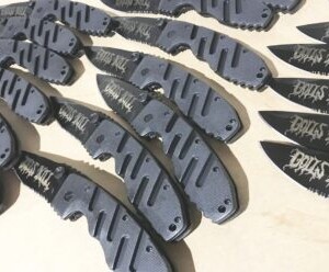 Laser etch pocket knives laser marking logo on pocket knife blade
