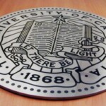Laser etch UC Berkeley emblem on stainless steel disc