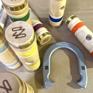 laser engraved logo on croquet set laser engraved croquet set with custom logo