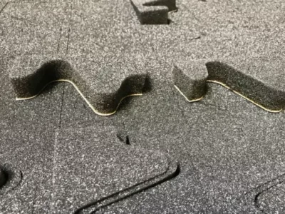 example of clean laser cut 0.25-inch thick open-cell foam