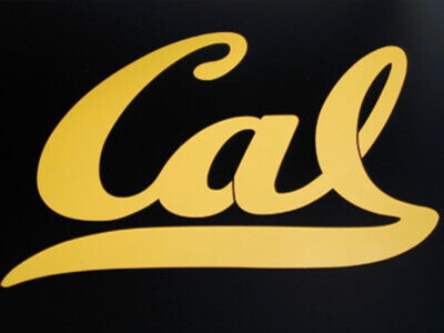 laser cut 1/32-inch thick black polycarbonate Cal logo stencil