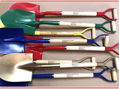 Laser engraved shovels for Google Ground Breaking