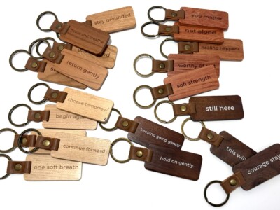laser engraved wooden keychains as motivational tools