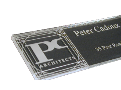 laser engraving on 1/8-inch-thick clear acrylic