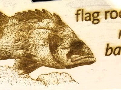 custom laser engraving rockfish on solid maple