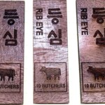 laser engraving wood tags used in yakiniku restaurant