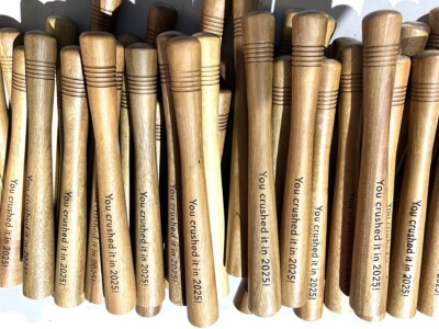 custom laser engraved wooden pestles